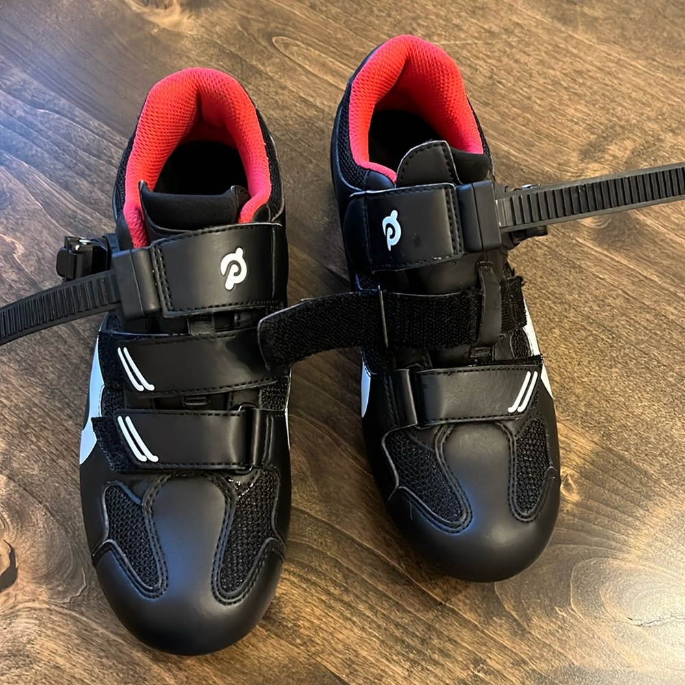 Peloton Black and Red Athletic Shoes